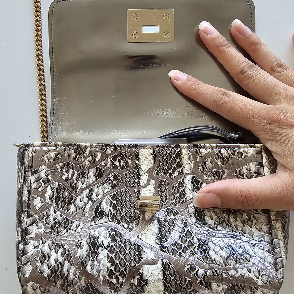 Jimmy Choo Python Snakeprint Leather Crossbody Go… - image 4